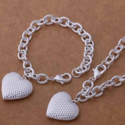 Silver Jewelry Sets bracelet necklace