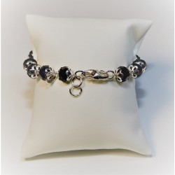 Faceted Black Glass Crystal Rondelle Beads Loose Spacer Beads Bracelet
