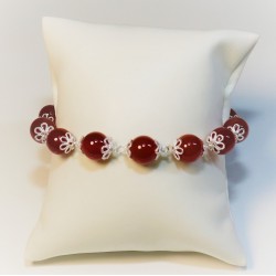Red Natural Agates Gemstones Bracelet