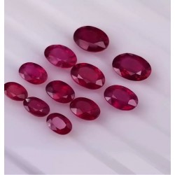 Oval Facet Red Ruby Gemstone